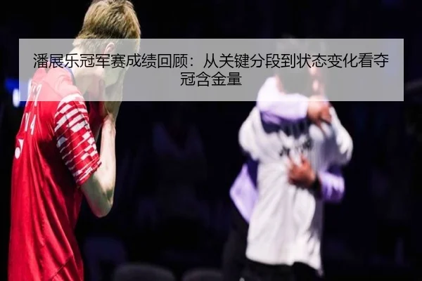 潘展乐冠军赛成绩回顾：从关键分段到状态变化看夺冠含金量（jiuyouhui）
